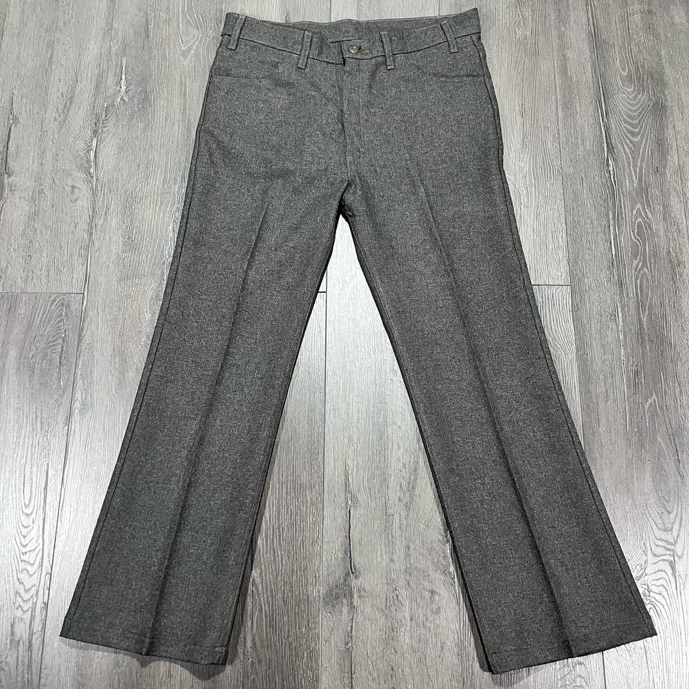 VTG Levis Pants 517 Men 36X30 Charcoal Gray Dacron Polyester Made USA 90s 1997